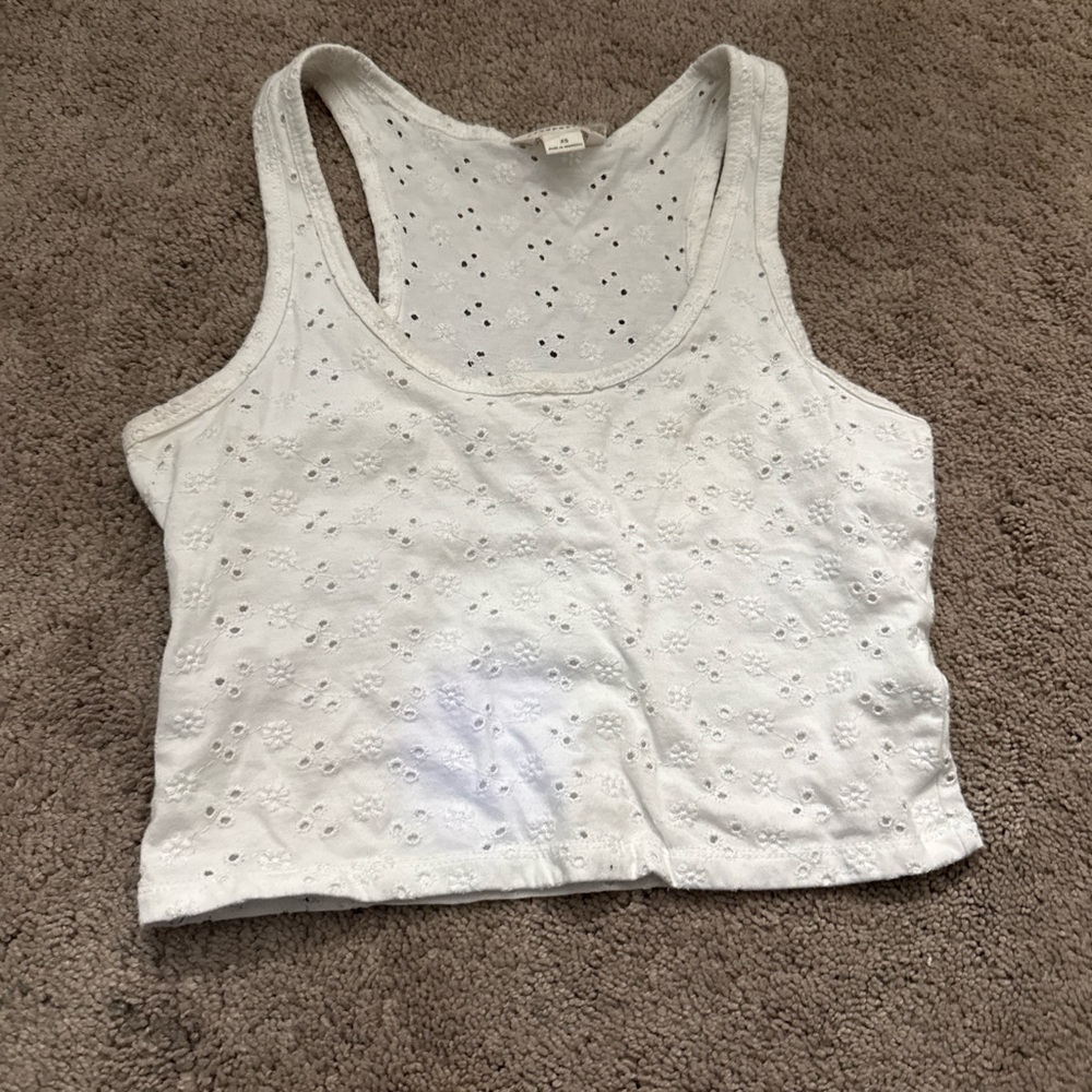 Aeropostale White Eyelet Crop Top